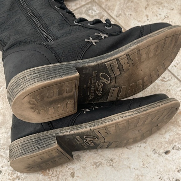 ROXY Mountain & The Seas black tall winter lace up boots size 6.5 - Picture 9 of 16